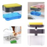 Set x2 Dispensador De Jabon Liquido Lavaplatos Con Esponja Cocina Color Transparente - Imagen 2