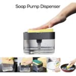 Set x2 Dispensador De Jabon Liquido Lavaplatos Con Esponja Cocina Color Transparente - Imagen 5