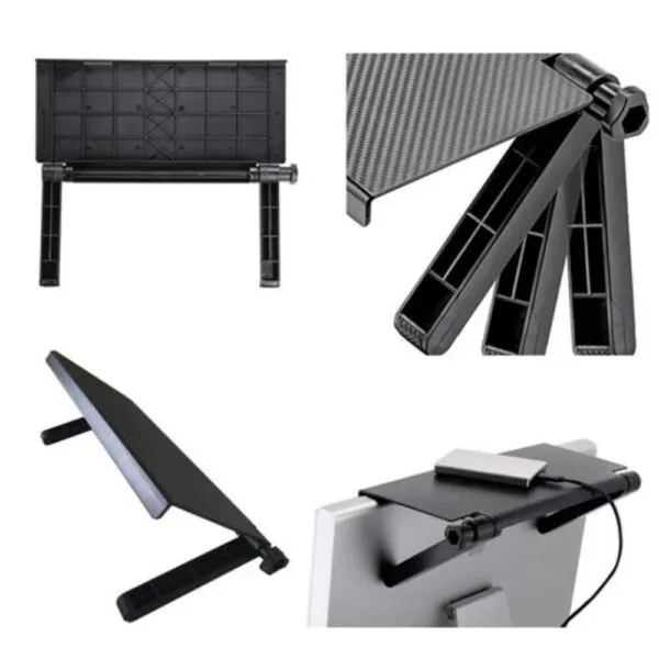 Estante ajustable y plegable para monitor de PC, soporte para escritorio y electrónica.