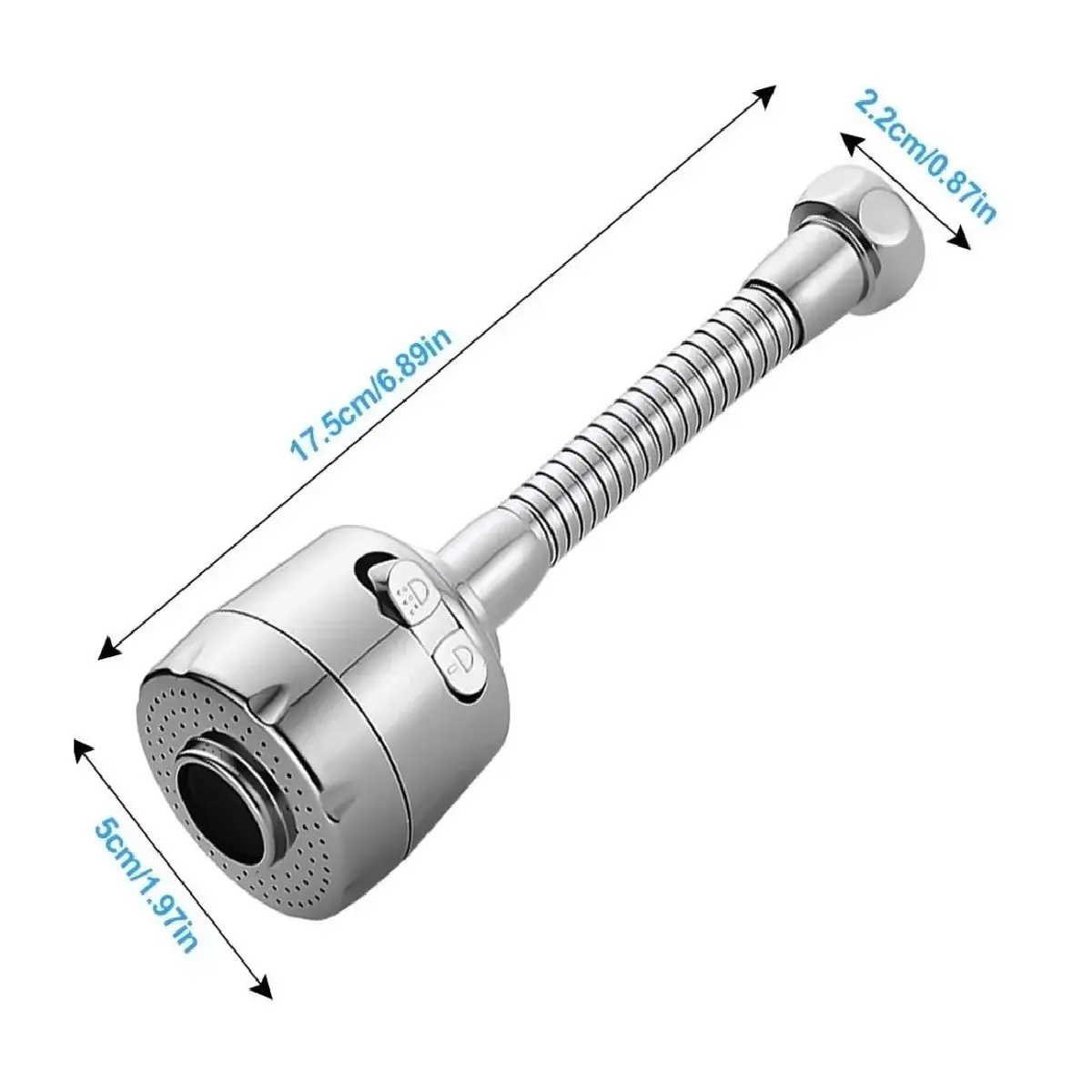 Rociador giratorio para grifo de cocina cromado, ajustable 360 grados, extensión de ahorro de agua.
