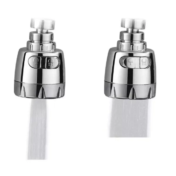 Set x2 grifo cocina con rociador giratorio 360°: ahorro de agua y 3 modos de chorro.