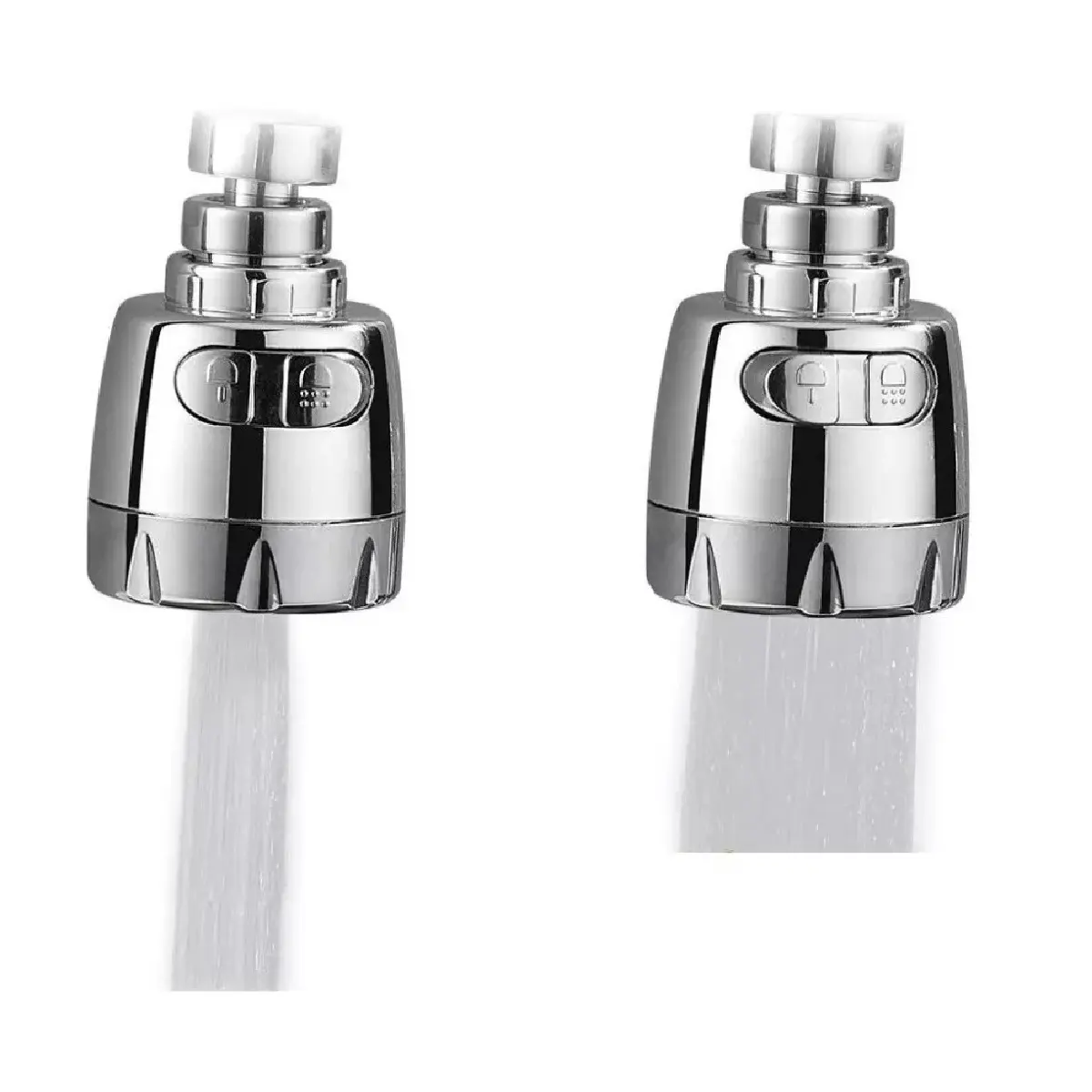 Set x2 grifo cocina con rociador giratorio 360°: ahorro de agua y 3 modos de chorro.