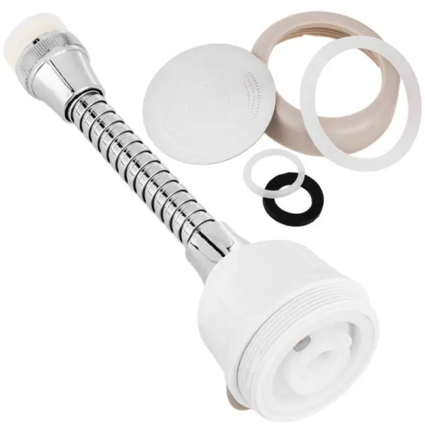 Grifo giratorio 360 para lavaplatos con extensor, ahorra agua y es flexible.