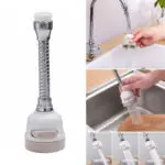 Grifo giratorio 360 grados para lavaplatos, con extensor y filtro ahorrador de agua.