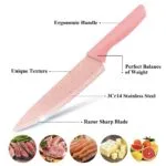 Cuchillo de cocina con hoja afilada de acero inoxidable 3Cr14, mango ergonómico y textura única para carnes, pescados y ques…