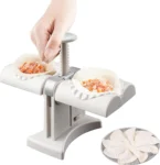 Máquina para fabricar empanadas y dumplings con prensa, ideal para hacer esta receta fácil.