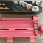 Set x2 máquina para hacer sushi, molde para enrollar sushi de plástico rosa.