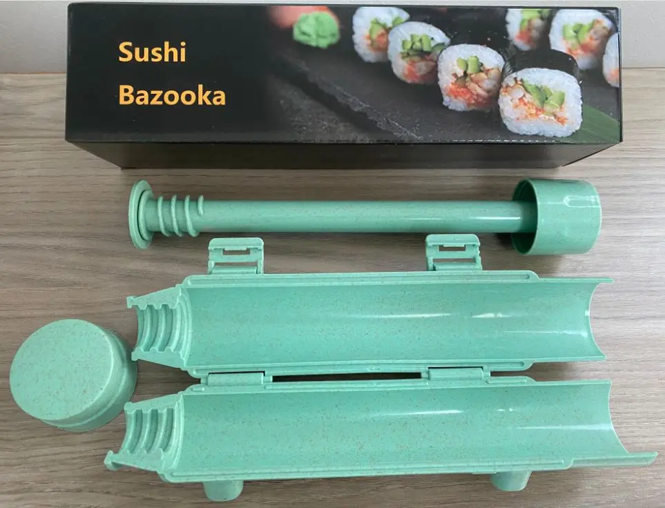 Set x2 Máquina Para Hacer Sushi Molde Enrollar, rodillo y accesorio para maki.