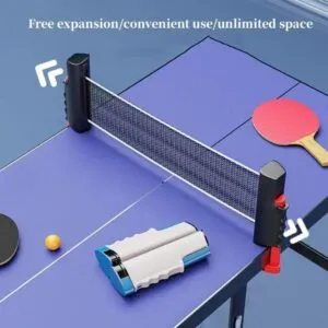 Mesa de ping pong Maya para jugar en familia, con paletas, pelota y red portátil.