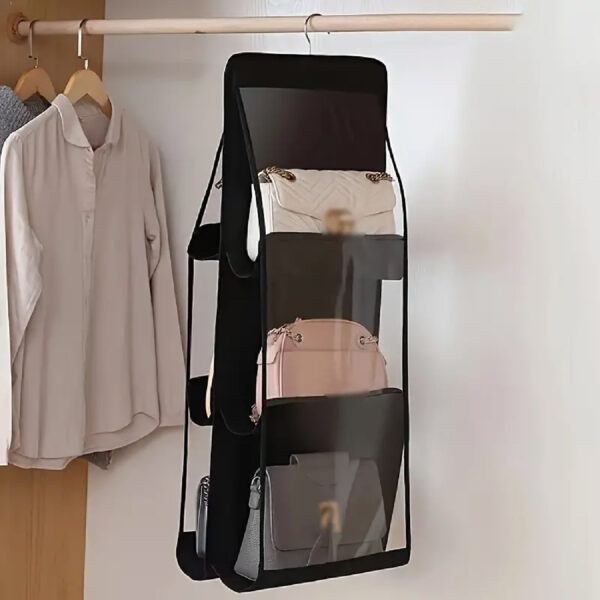 Organizador de Bolsos Colgante para Closet – 6 Bolsillos - Imagen 3