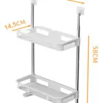 Estante de baño multifuncional para inodoro con 2 repisas y dimensiones 34.5x14.5x58 cm.