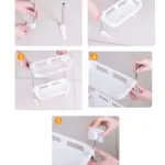 Organizador de baño con repisas multifuncionales para instalar sobre el inodoro.