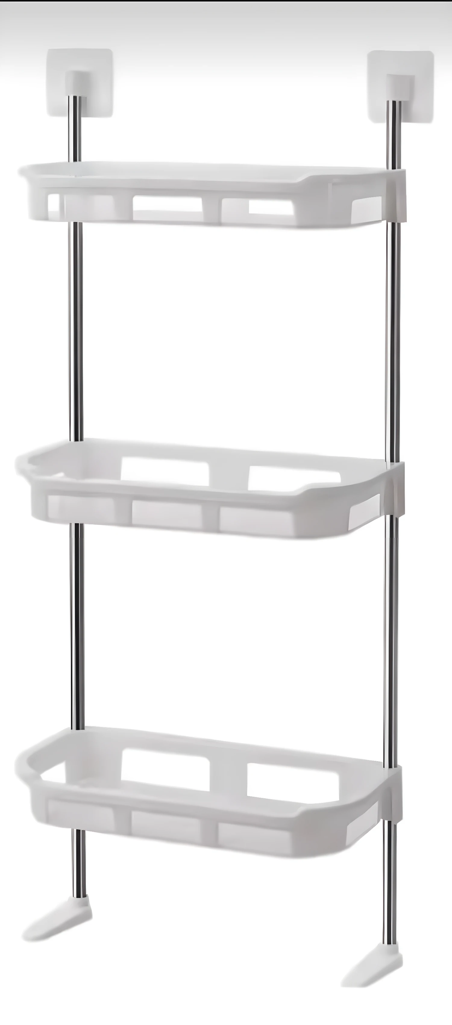 Estante organizador de 3 niveles para baño o cocina, portátil, blanco.