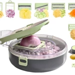 Picador de verduras multifuncional: corta cebolla, papa, zanahoria y más con 8 cuchillas.