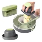 Picador de verduras multifuncional con 8 cuchillas, corta papas y otros alimentos.