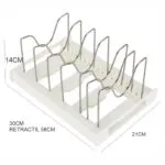 Platero graduable retráctil para loza y ollas, organizador de cocina extensible de 30 a 58 cm.