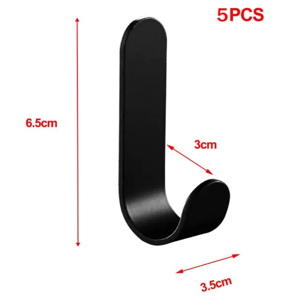 Set x10 ganchos percheros negros de acero inoxidable: 6.5cm alto, 3cm y 3.5cm.