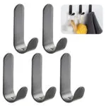 Set x10 ganchos perchero adhesivo acero inoxidable, para colgar accesorios de baño y toallas.