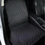 Forro protector negro para asiento de carro de mascota, delantero acolchado y antideslizante.
