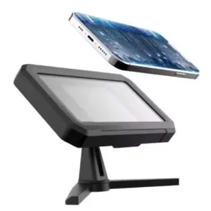 Soporte rotativo 360° para celular, pantalla impermeable, ideal para trabajos.