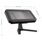 Soporte rotativo 360° para celular con pantalla impermeable y base ajustable.