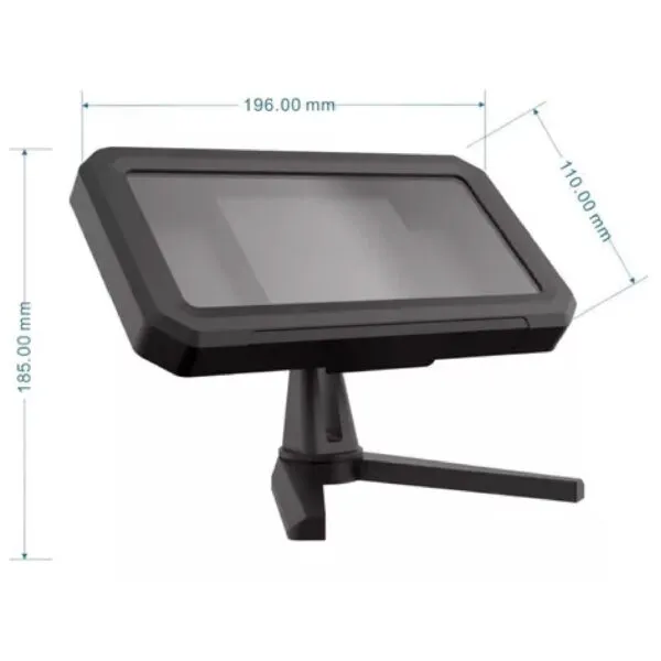 Soporte rotativo 360° para celular con pantalla impermeable y base ajustable.