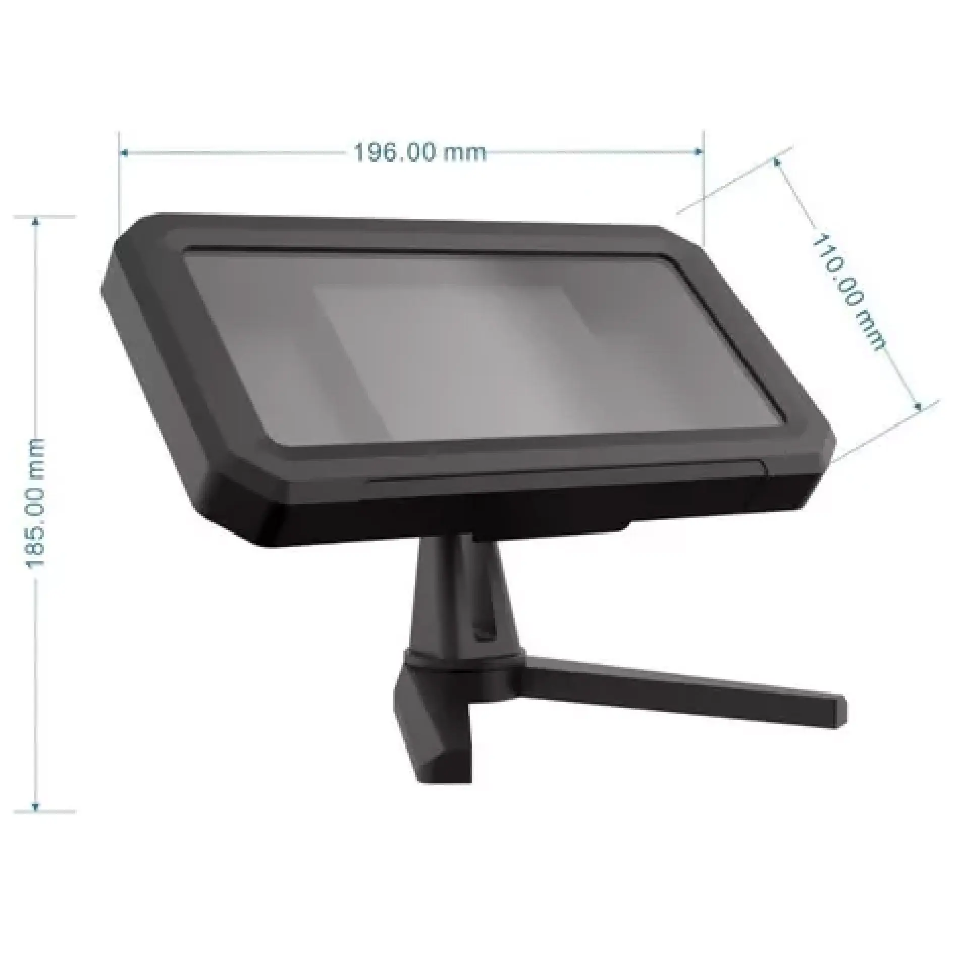 Soporte rotativo 360° para celular con pantalla impermeable y base ajustable.