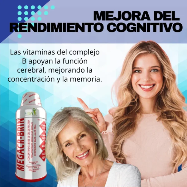 Mega CR-Brin: Mejora tu rendimiento cognitivo con borojó, maca, chontaduro y jalea real.
