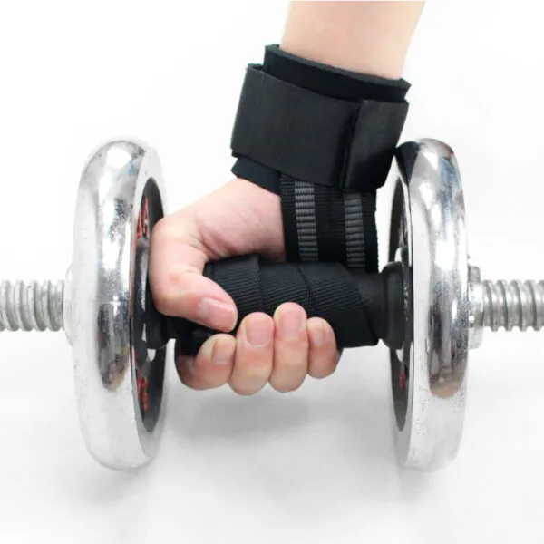 Correas de levantamiento para gimnasio, agarre seguro para mancuernas y barras.