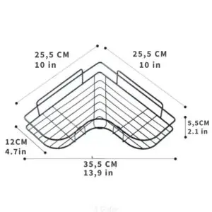 Estante organizador de esquina de pared, 25,5x35,5x5,5 cm, para maximizar el espacio.