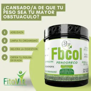 Fibra con fenogreco FBCOL FitoVit 500gr: adelgaza, limpia, mejora digestión, figura deseada.
