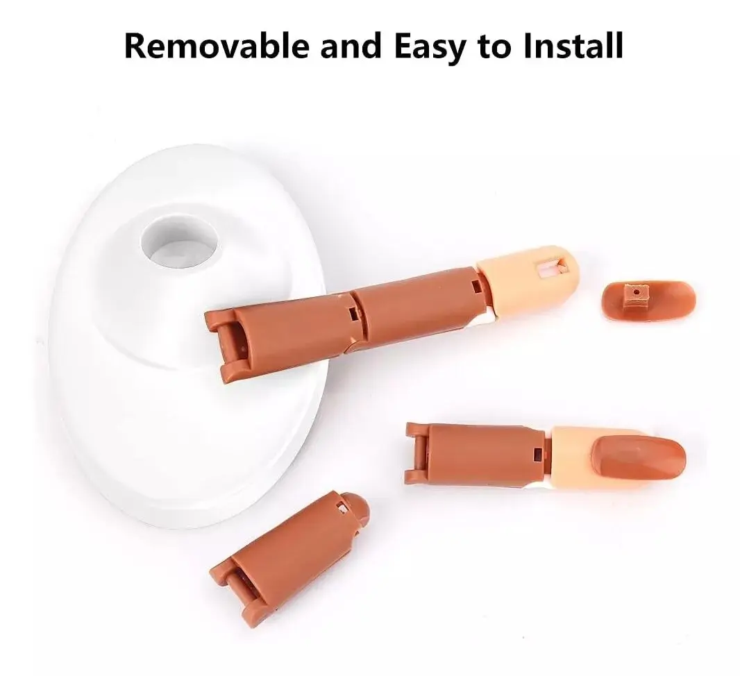 Dedos de práctica articulados para uñas acrílicas y gel, fácil de instalar y remover.