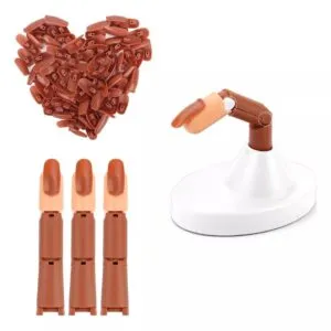 Kit dedos de práctica articulados para uñas acrílicas y gel, set de práctica de manicura.