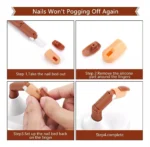 Dedos articulados para práctica de uñas: kit de dedos con base, instrucciones paso a paso.
