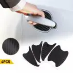 Manijas de puerta para carros con textura fibra de carbono, 4 unidades.