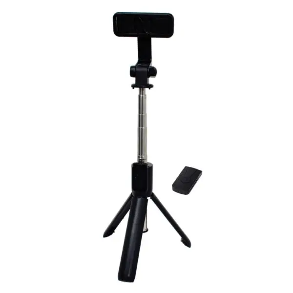 Palo de selfie con trípode JC-11 negro con control remoto, ideal para fotos estables.