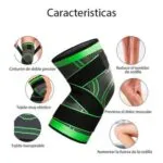 Set x2 rodillera deportiva de compresión ajustable con soporte y diseño transpirable.