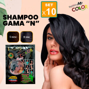 Set x10 Sobres Shampoo Cubre Canas Negro - Imagen 2