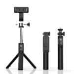 Set x2 trípodes para celulares y cámaras, extensibles y portátiles.