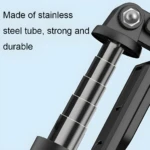 Trípode de acero inoxidable extensible y duradero para celulares y cámaras.