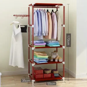 Closet Sencillo para ropa, con estantes y ganchos, medidas 170x55x35cm.