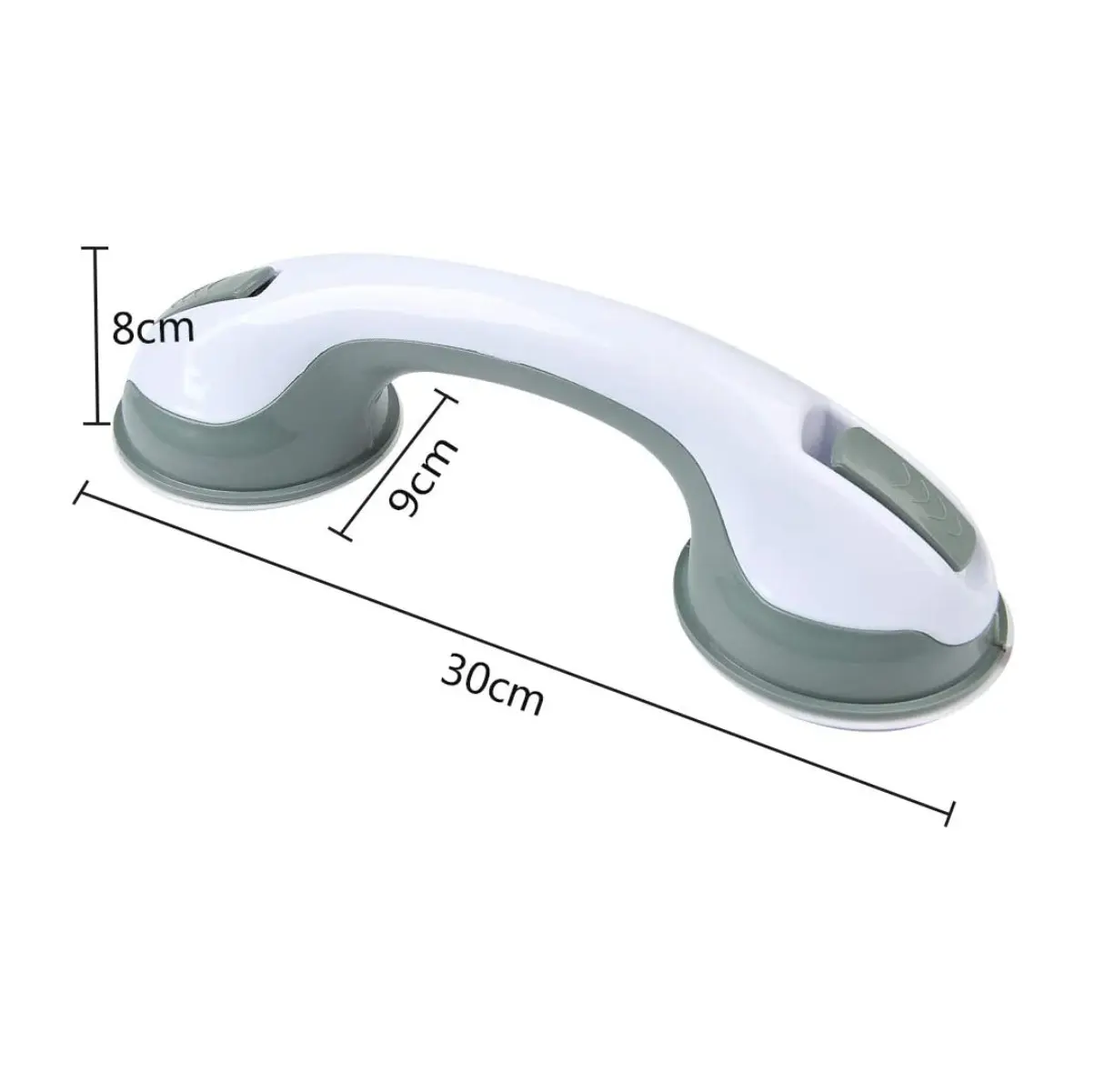 Barra de seguridad antideslizante de 30cm con dos ventosas, ideal para baño.