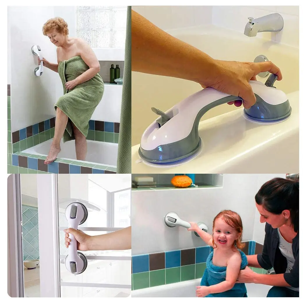 Set x2 manijas de seguridad antideslizantes para baño, ayuda a ancianos y niños.