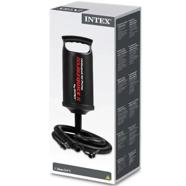 Inflador manual Intex Double Quick II para inflables, alta presión y velocidad con manguera.