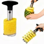 Cortador de piña en espiral, pela y rebana piña para hacer rodajas de fruta fácilmente.