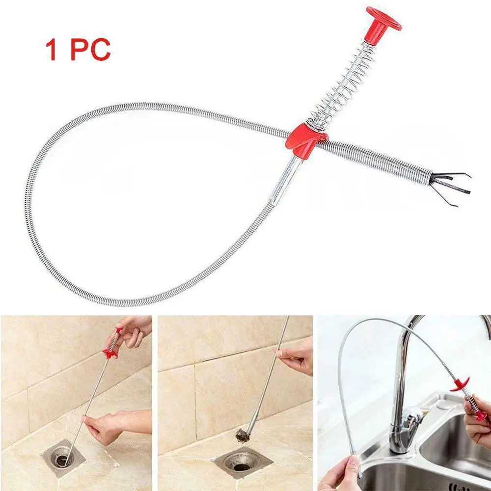 Set x2 desatascador flexible para desagüe, captura pelo y suciedad de fregaderos y baños.