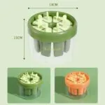 Set x2 molde para paletas de helado, verde y naranja, con capacidad para 6 paletas cada uno.