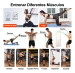 Bandas de resistencia tubulares de látex para entrenar diferentes músculos, pérdida de peso y yoga.