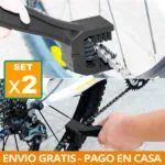 Set x2 cepillo 2en1 para limpieza de cadenas de bicicletas y motos. Envío gratis y pago en casa.