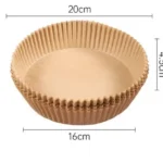 Set x200 papel antiadherente para freidora de aire, redondo, 20cm de diámetro, 4.5cm de alto.